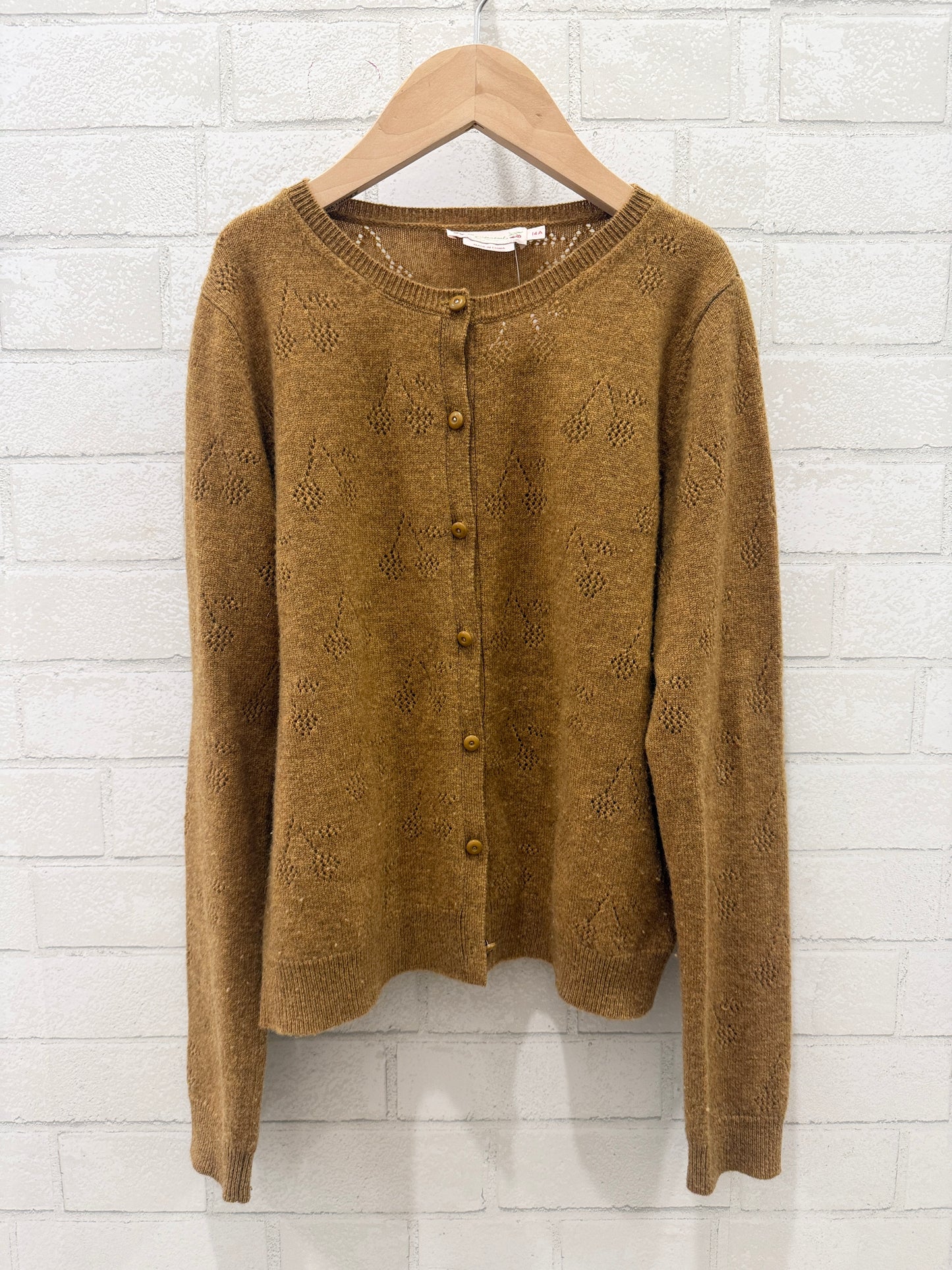BONPOINT Thindra Cherry Cashmere Cardigan/14Y