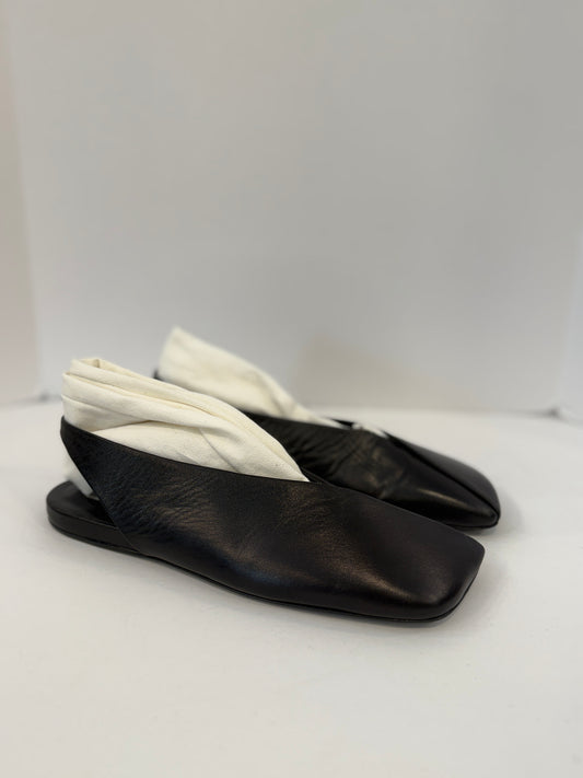 JIL SANDER Leather Flat Slingback Flat Pump / US8.5-EU39