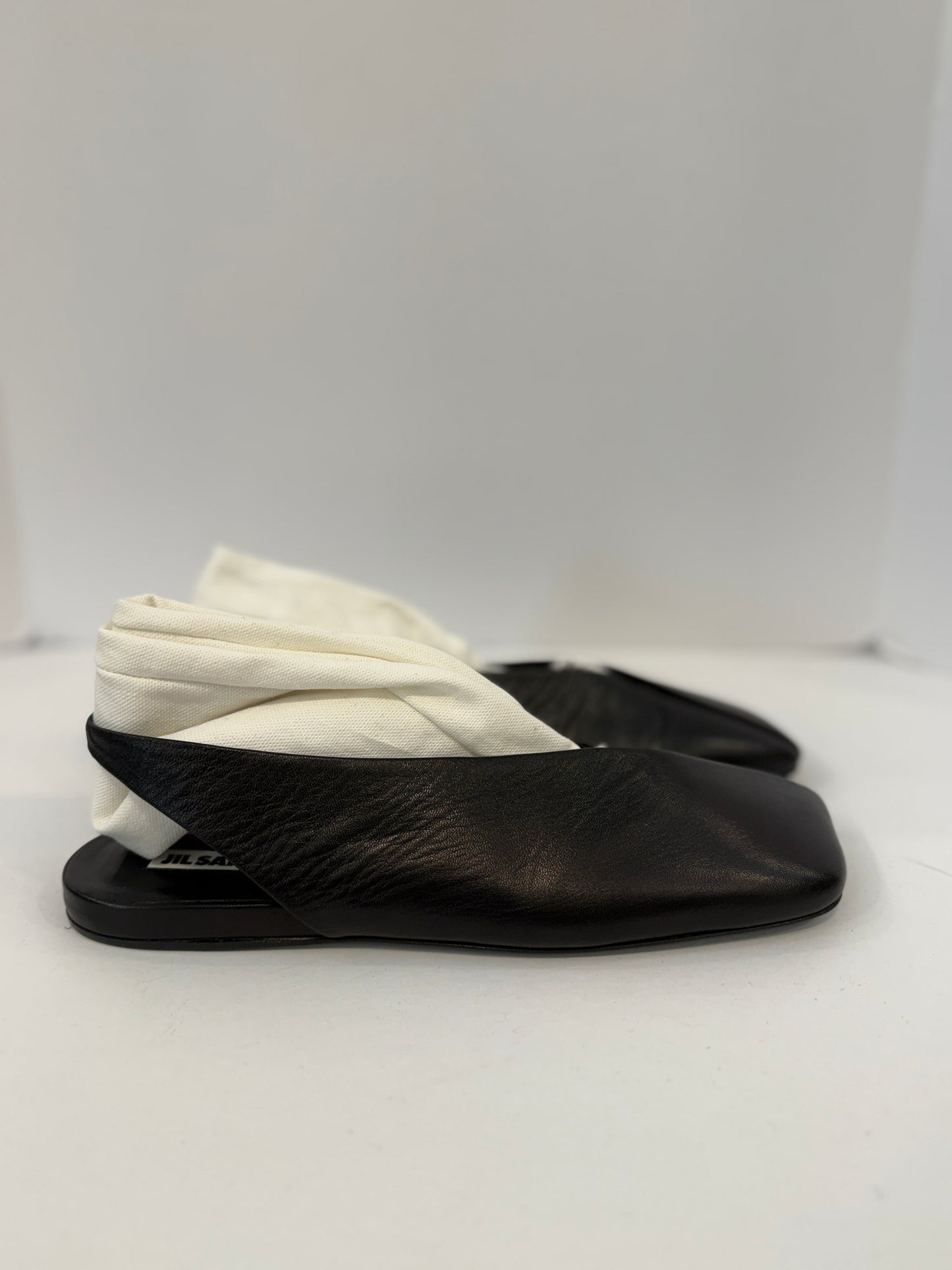 JIL SANDER Leather Flat Slingback Flat Pump / US8.5-EU39