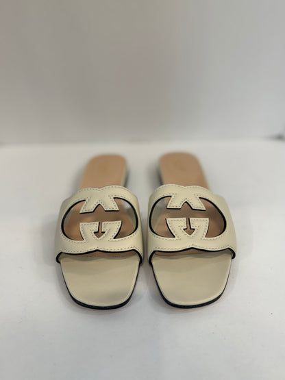 GUCCI NWT Monogram Flat Mule Sandals / US8.5-EU39