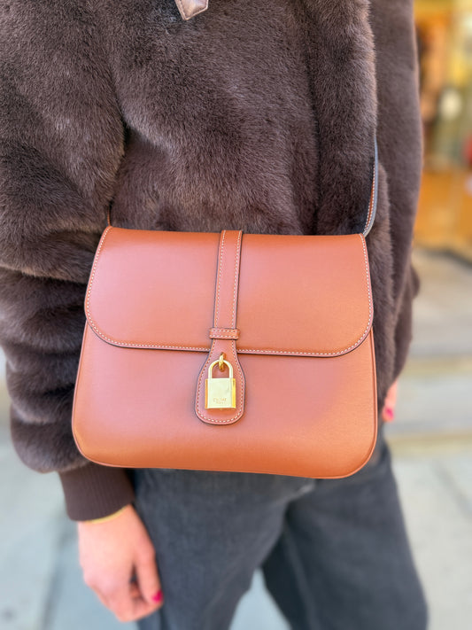 CELINE Tabou Leather Crossbody Handbag