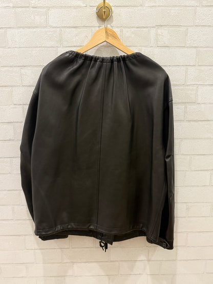 HELMUT LANG Ruched Leather Jacket / XS