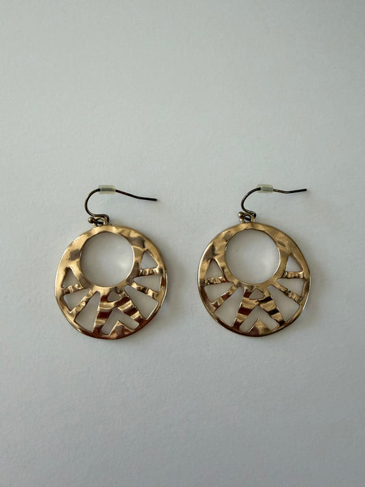 NO BRAND Round Earrings Geometric Cutouts