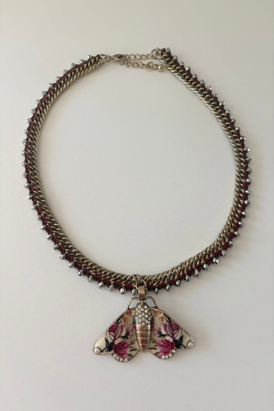 ANTHROPOLOGIE Moth Pendant Necklace