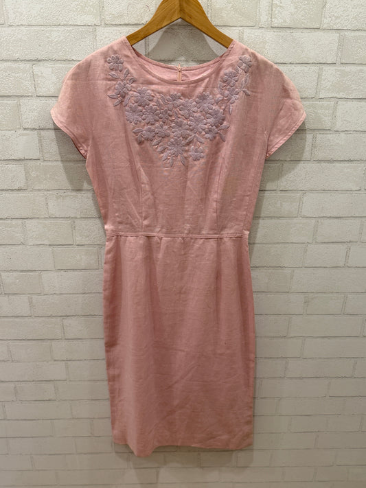 VALENTINO Vintage Linen Embroidered Top Midi Dress/M-US8