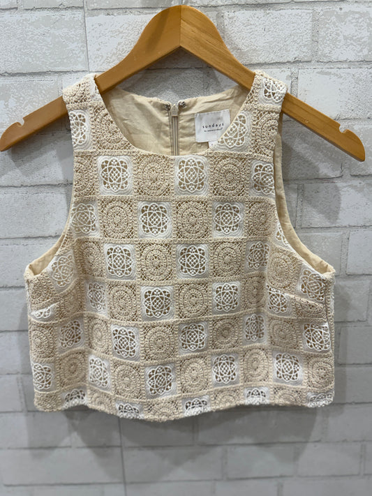SUNDAYS Cotton Embroidered Sleeveless Crop Top/S