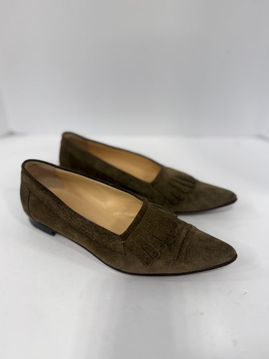 MANOLO BLAHNIK Pointed Suede Loaffers/ US 6-EU36
