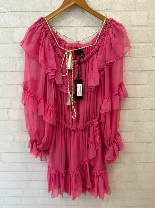 DUNDAS NWT Silk LS Ruffle Mini Dress/S-IT42