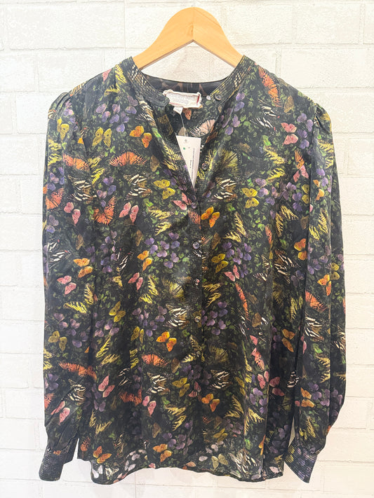 JOHNNY WAS WORKSHOP LS Butterflies Blouse / S