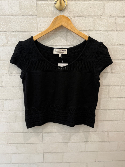 ST JOHN COLLECTION SS Detail Knitted Crop Top / M-US6