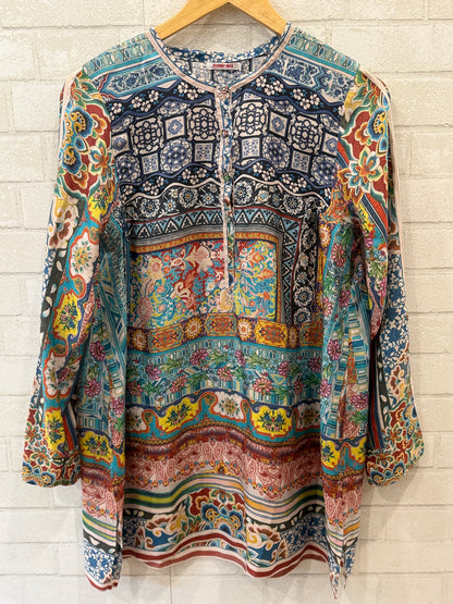 JOHNNY WAS LS Printed Tunic / S