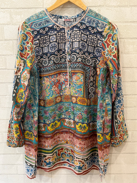 JOHNNY WAS LS Printed Tunic / S