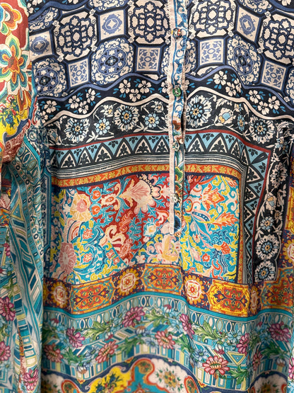 JOHNNY WAS LS Printed Tunic / S