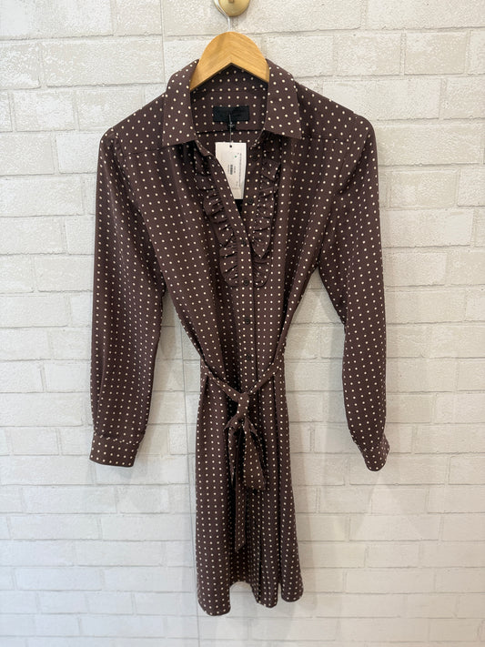 NILI LOTAN Satin LS Dot Print Midi Dress/S-US4