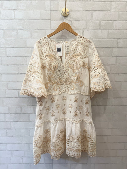 KOBI HALPERIN NWT Embroidered VNeck Midi Dress/L