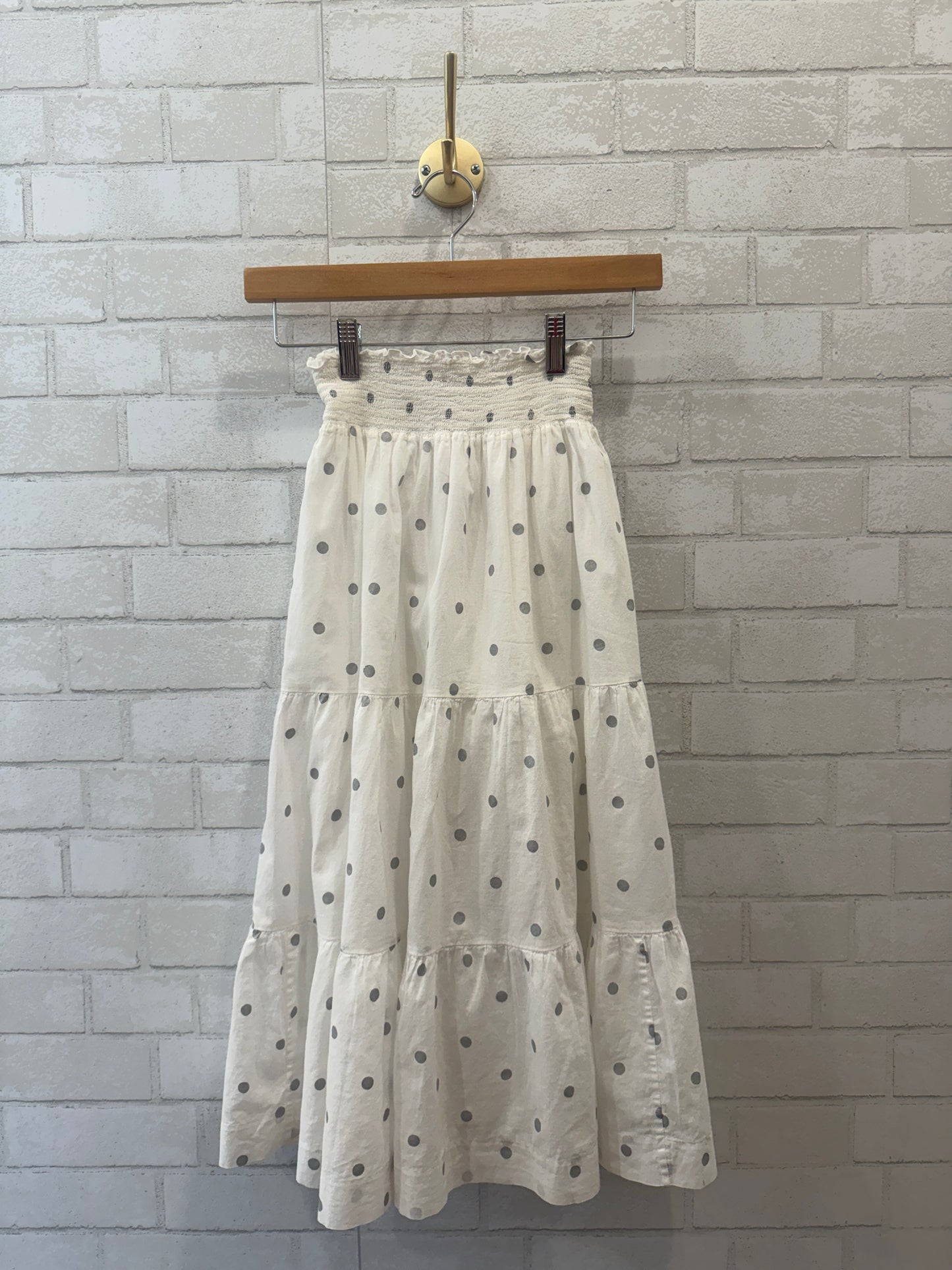 BONPOINT Polka Dot Tiered Maxi Skirt/10Y