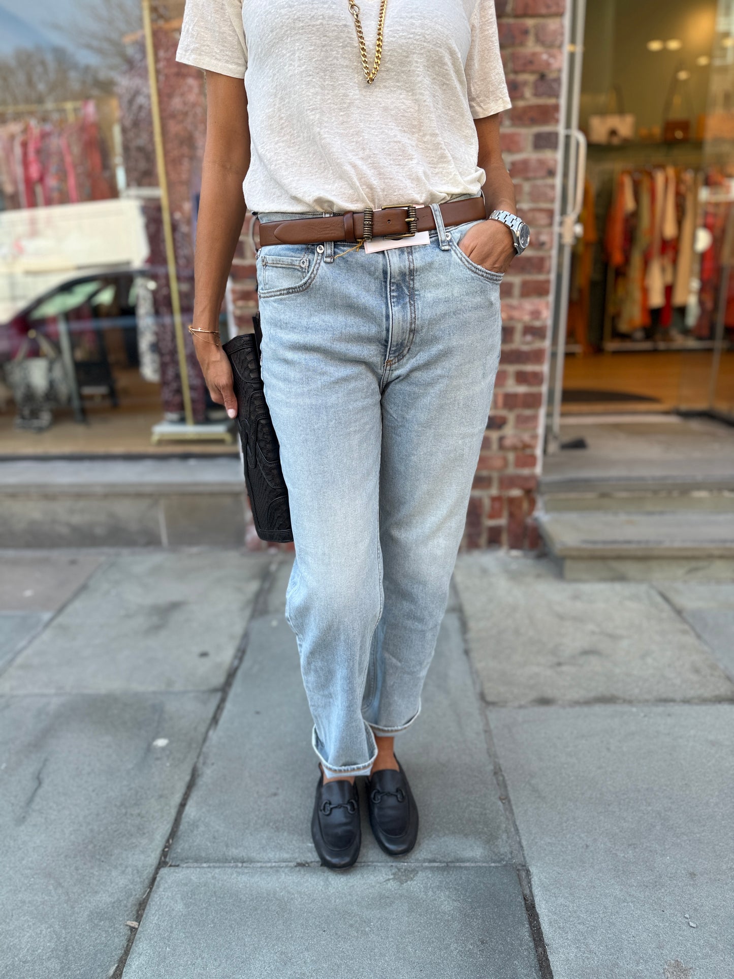 RAG & BONE NWT LOU Hardlow Rise Ankle Straight Jeans/29-M
