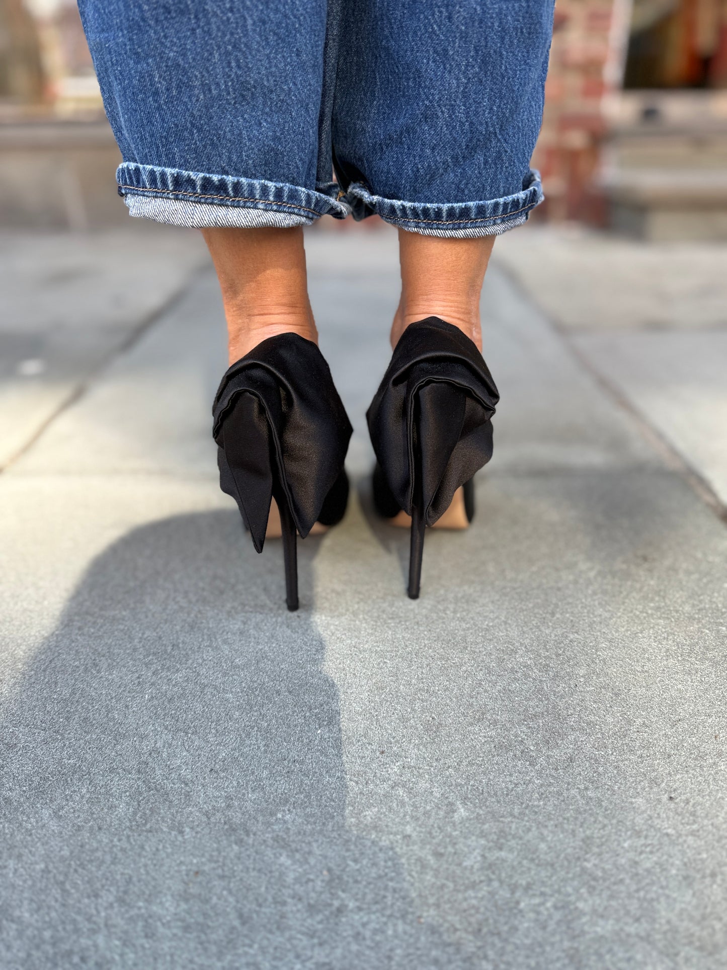 VICTORIA BECKAM Satin HHeels Pumps with Bow/US8.5-EU39
