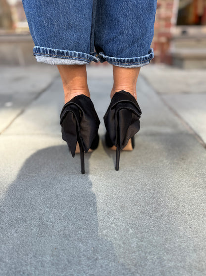 VICTORIA BECKAM Satin HHeels Pumps with Bow/US8.5-EU39