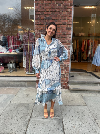 ETRO Silk Flower Print LS Belted Midi Dress / S-IT40