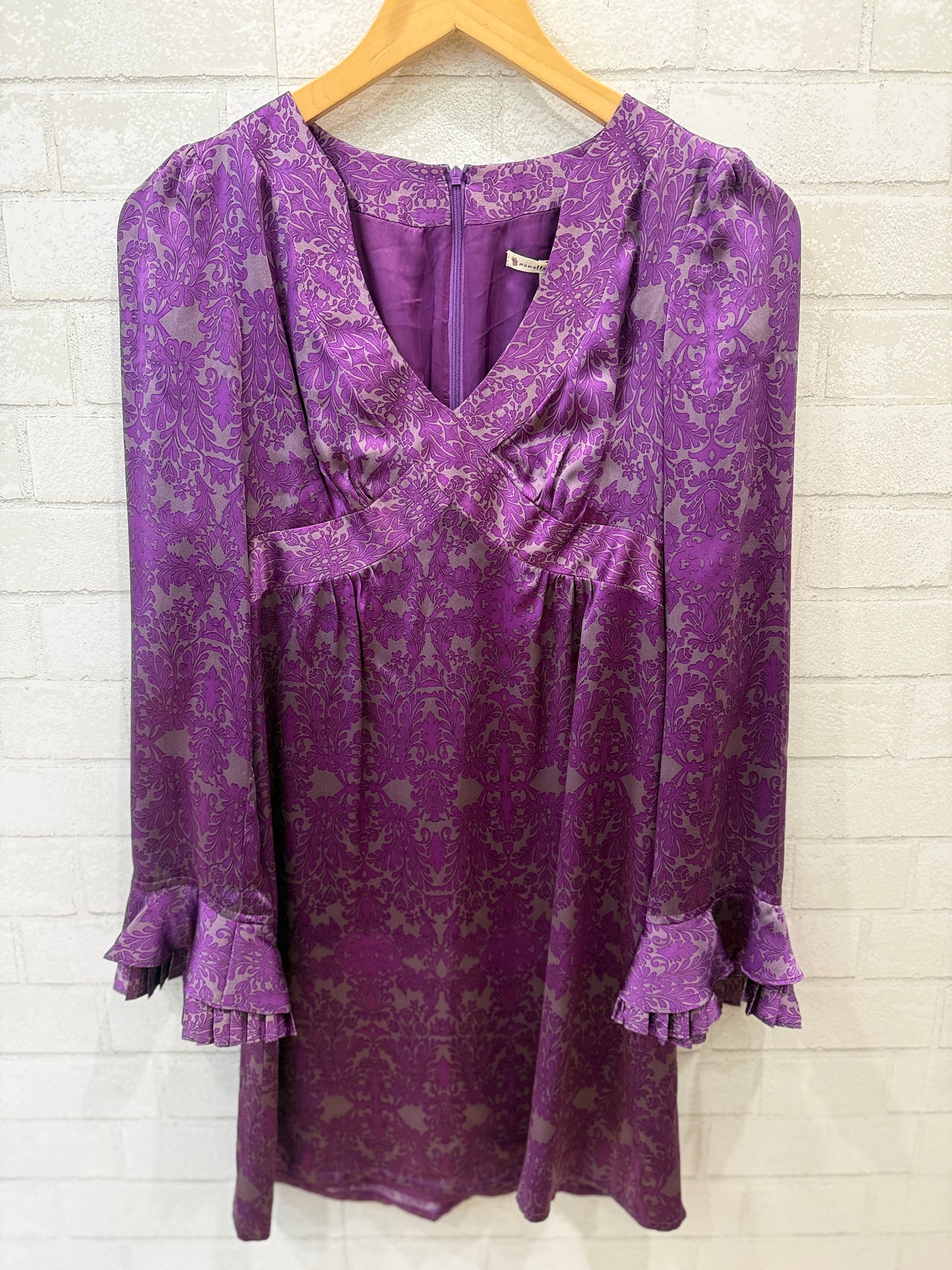 NANETTE LEPORE Silk LS  A Line Mini Dress/ M