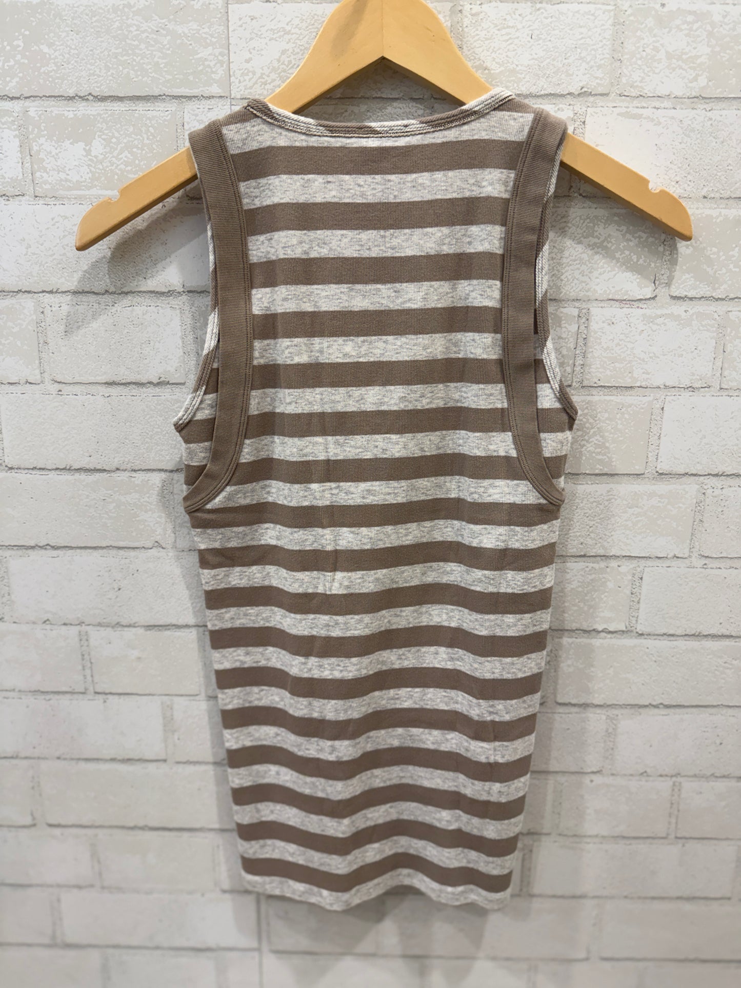 BRUNELLO CUCINELLI Cotton Stripes Print Tank Top/L