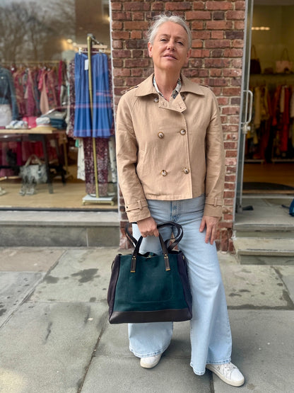 JEROME DREYFUSS Suede & Leather  Georges Tote Bag