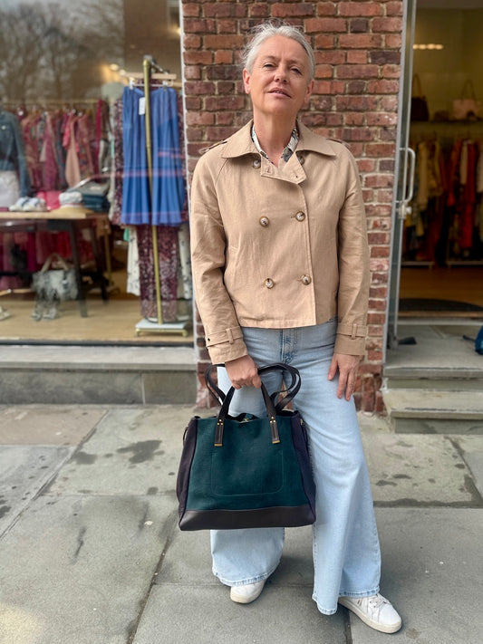 JEROME DREYFUSS Suede & Leather  Georges Tote Bag