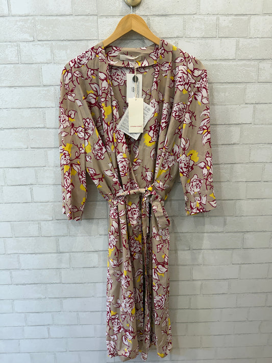 LIVIANA CONTI NWT  3/4 Sleeves  Flower Print Midi Wrap Dress/ XL- EU48