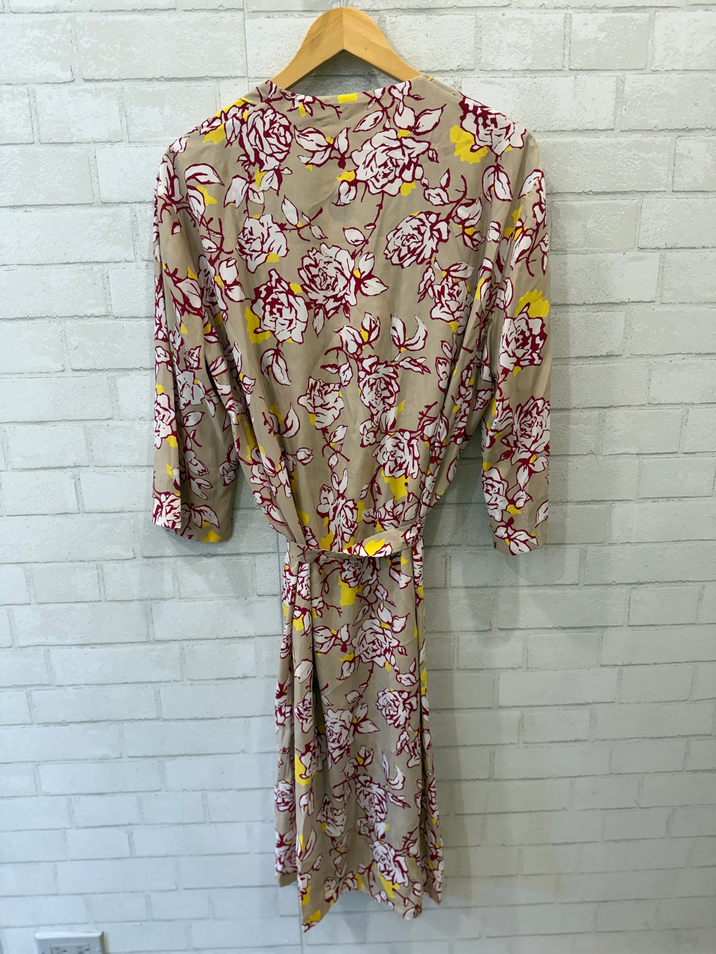 LIVIANA CONTI NWT  3/4 Sleeves  Flower Print Midi Wrap Dress/ XL- EU48