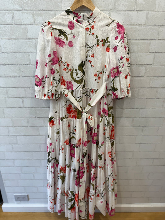 ERDEM Cotton Flower Print SS Maxi Dress / M-US6