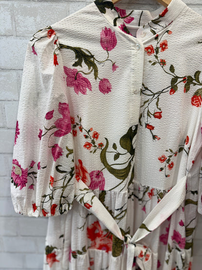 ERDEM Cotton Flower Print SS Maxi Dress / M-US6
