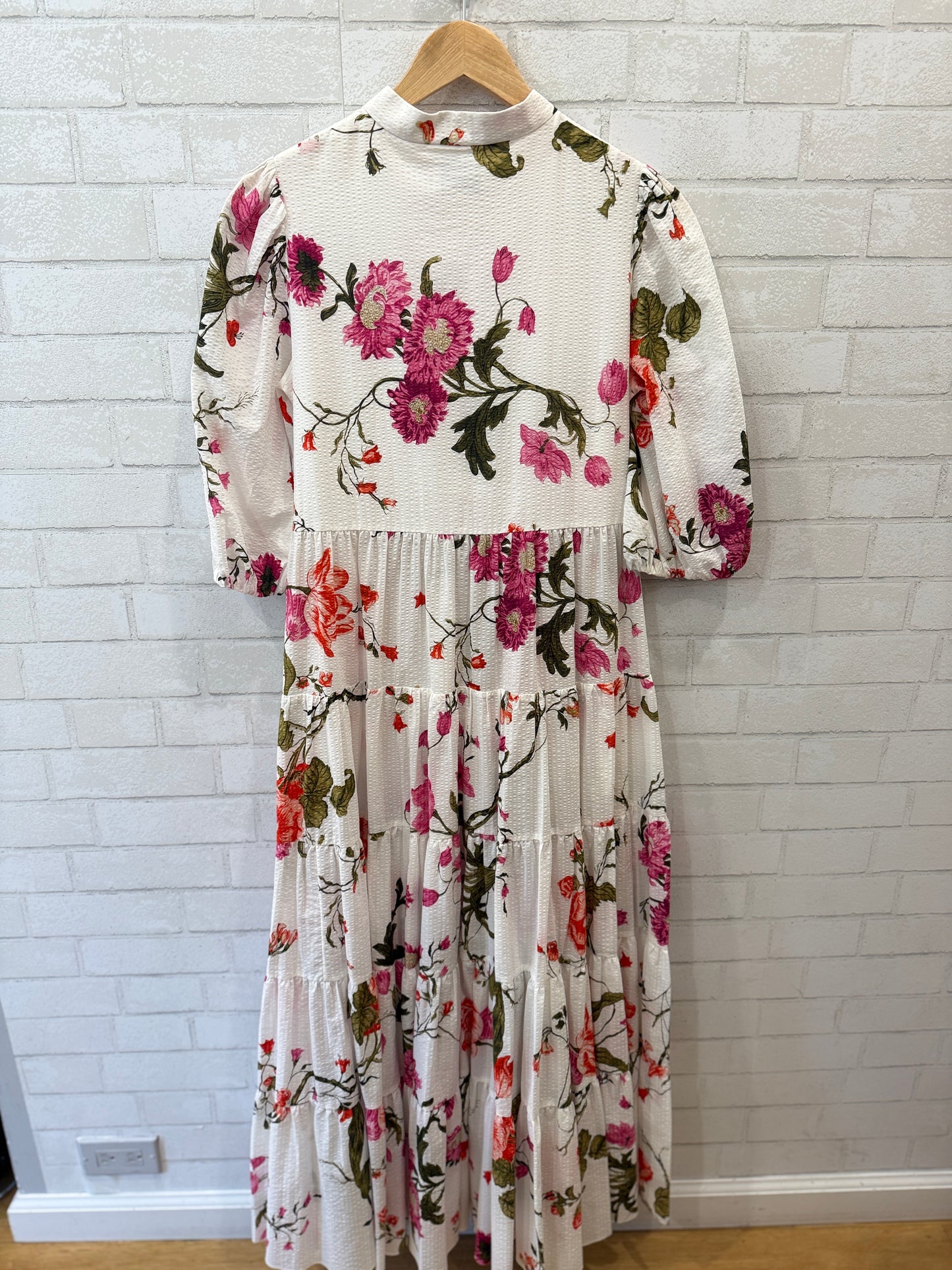 ERDEM Cotton Flower Print SS Maxi Dress / M-US6