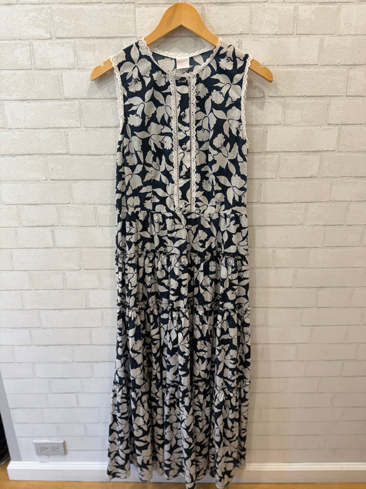 LORETTA CAPONI Cotton Printed Sleeveless Maxi Dress / M