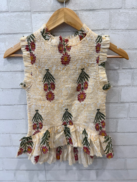 ALIX OF BOHEMIA Cotton Sleeveless  Print Smock Top/M