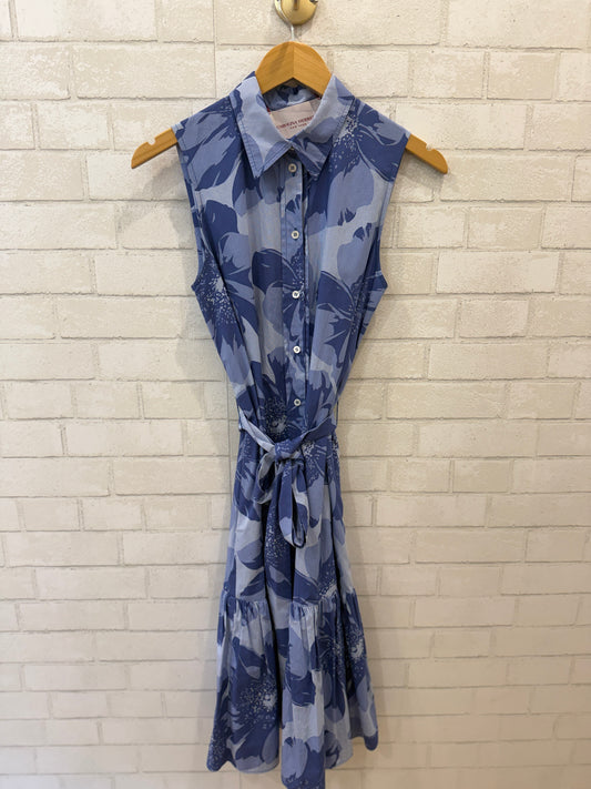 CAROLINA HERRERA Cotton Sleeveless Flower Print Midi Dress / S-US4