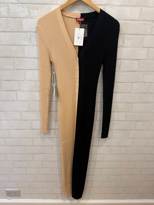 STAUD NWT LS Knitted Buttoned Up   Shoko  Sweater Midi Dress/L