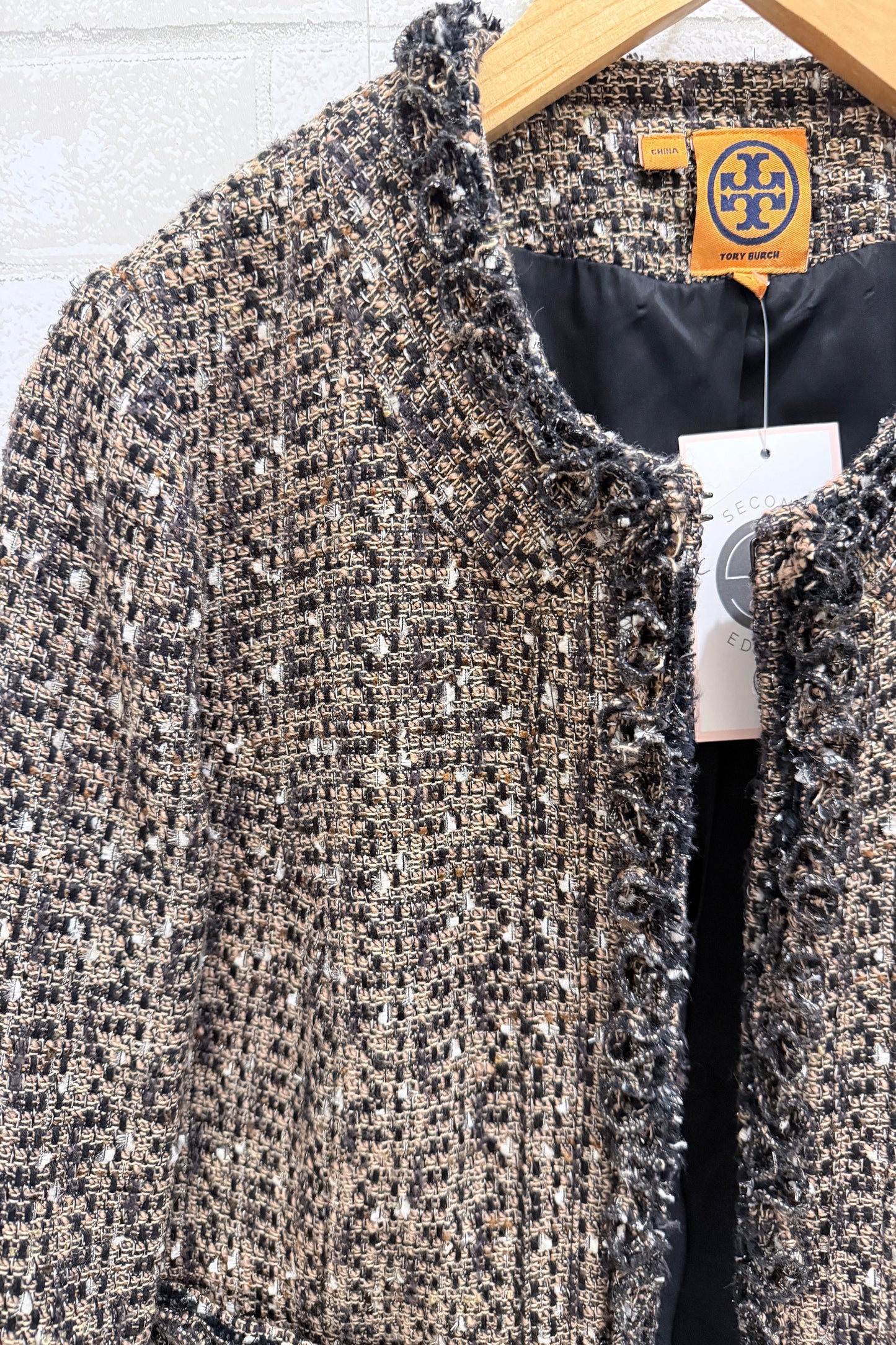 TORY BURCH Tweed Crop Open Jacket / M-US8