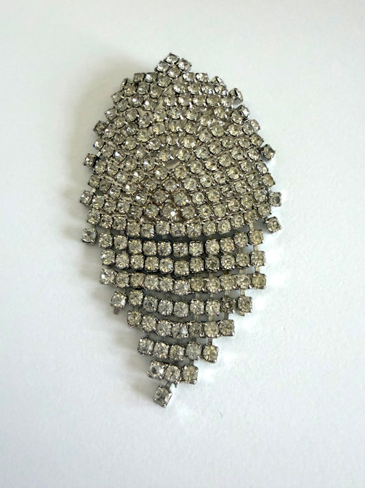 NO BRAND Vintage-style Rhinestone Cascade Brooch