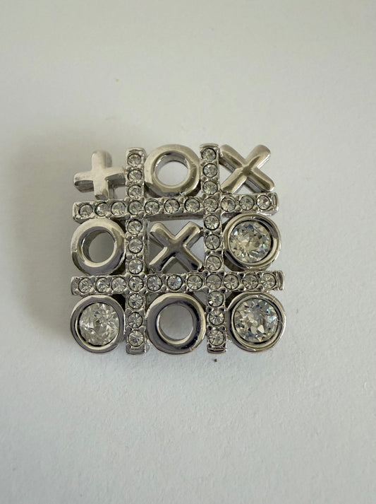 SWAROVSKI Crystal Tic Tac Toe Brooch
