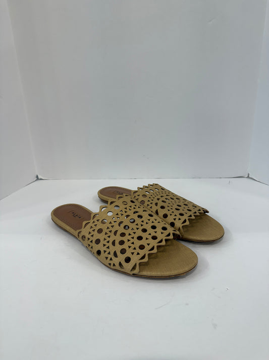 ALAIA  Leather Cut Out Slide Sandals / US8.5-EU39.5