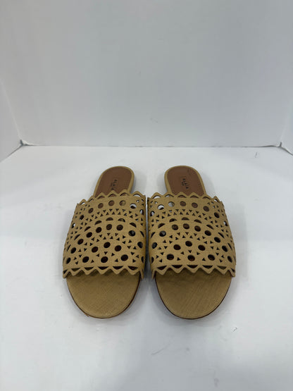ALAIA  Leather Cut Out Slide Sandals / US8.5-EU39.5