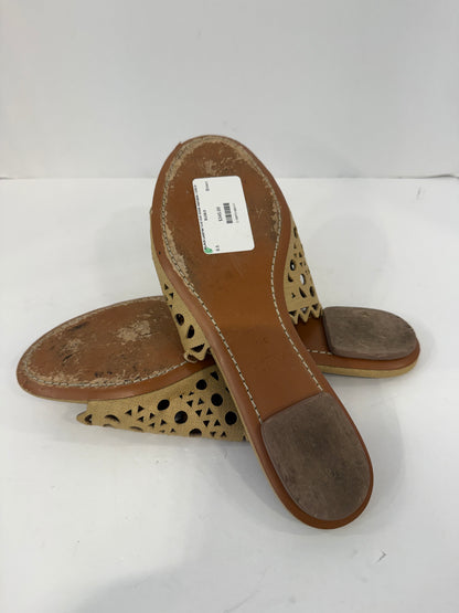 ALAIA  Leather Cut Out Slide Sandals / US8.5-EU39.5