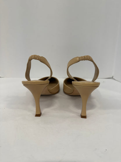 MANOLO BLAHNIK Leather Beige Slingback US9 - EUR38.5