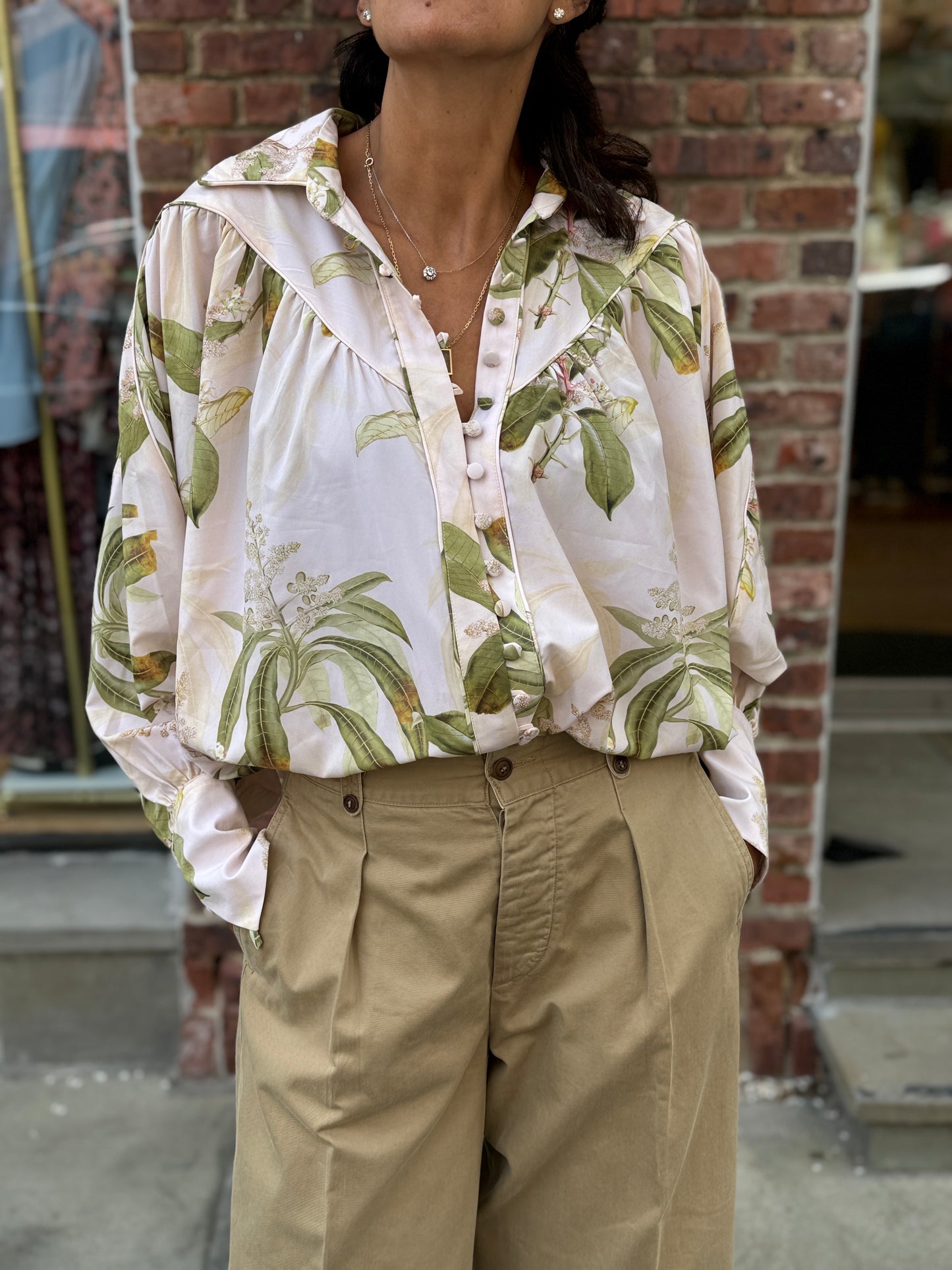 GORETTY MEDINA Flower Print  LS Shirt/S