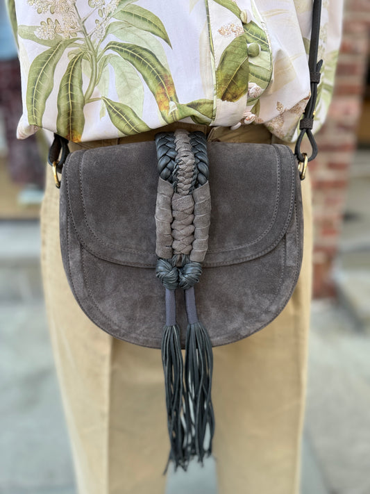 ALTUZARRA NWT Ghianda Knot Suede Saddle Bag