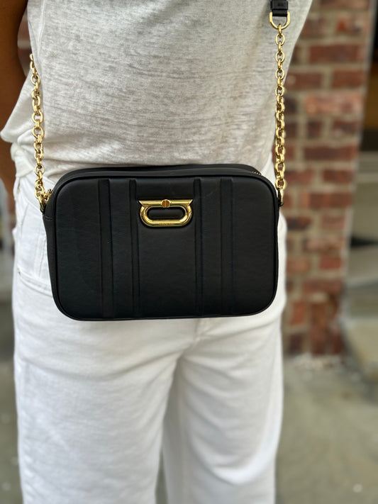 FERRAGAMO Cc Embosse Quilted Leather Crossbody Bag