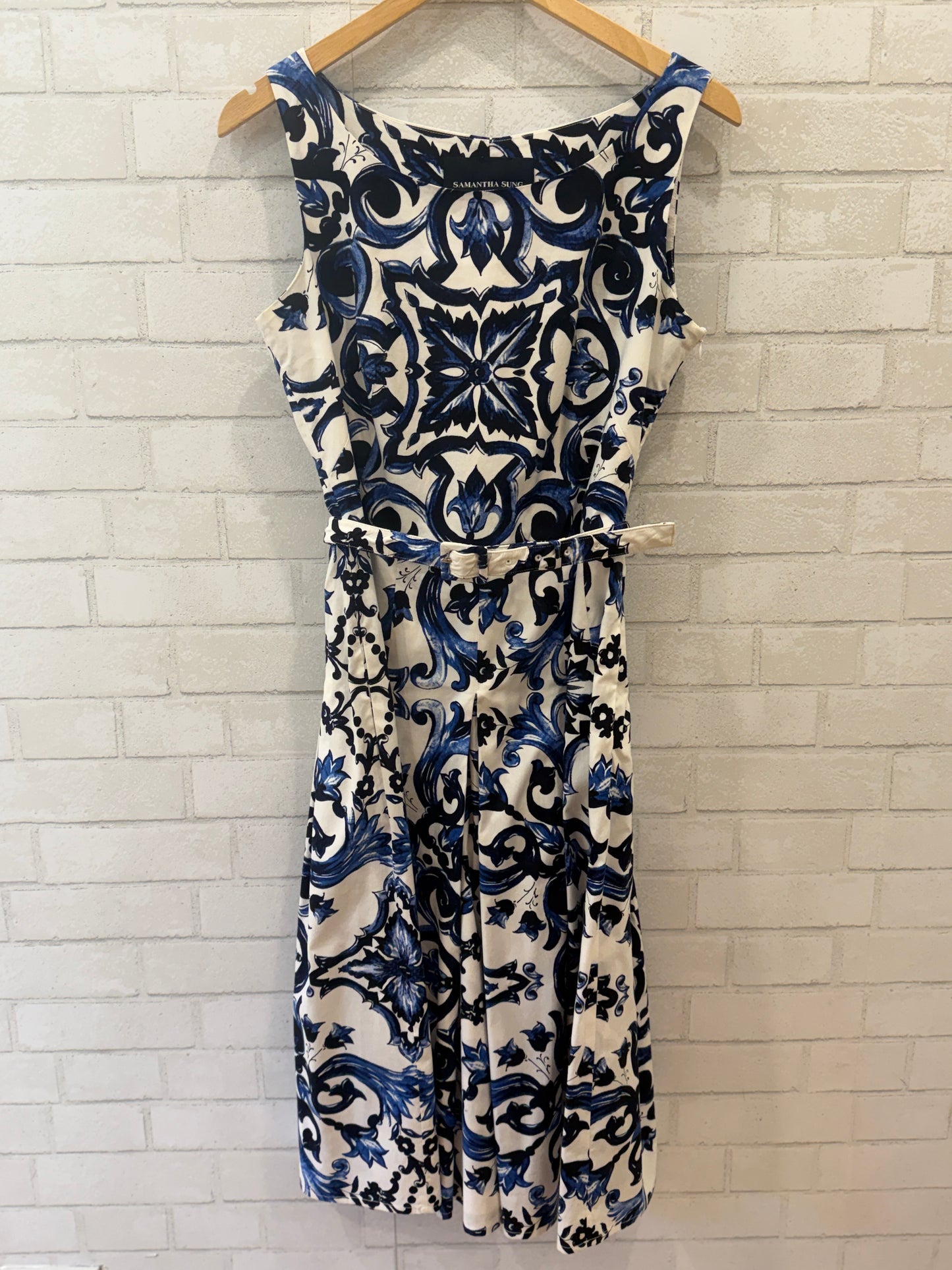 SAMANTHA SUNG Sleeveless Printed Midi Dress / M-US6