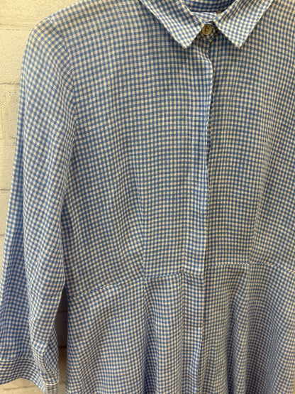 MARINA SAINT BARTH LS Checkered Maxi Shirt Dress / M