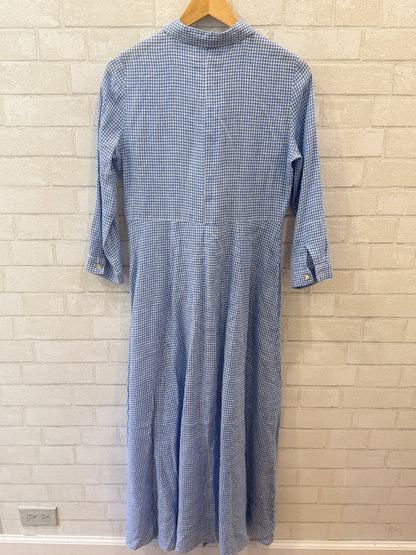 MARINA SAINT BARTH LS Checkered Maxi Shirt Dress / M